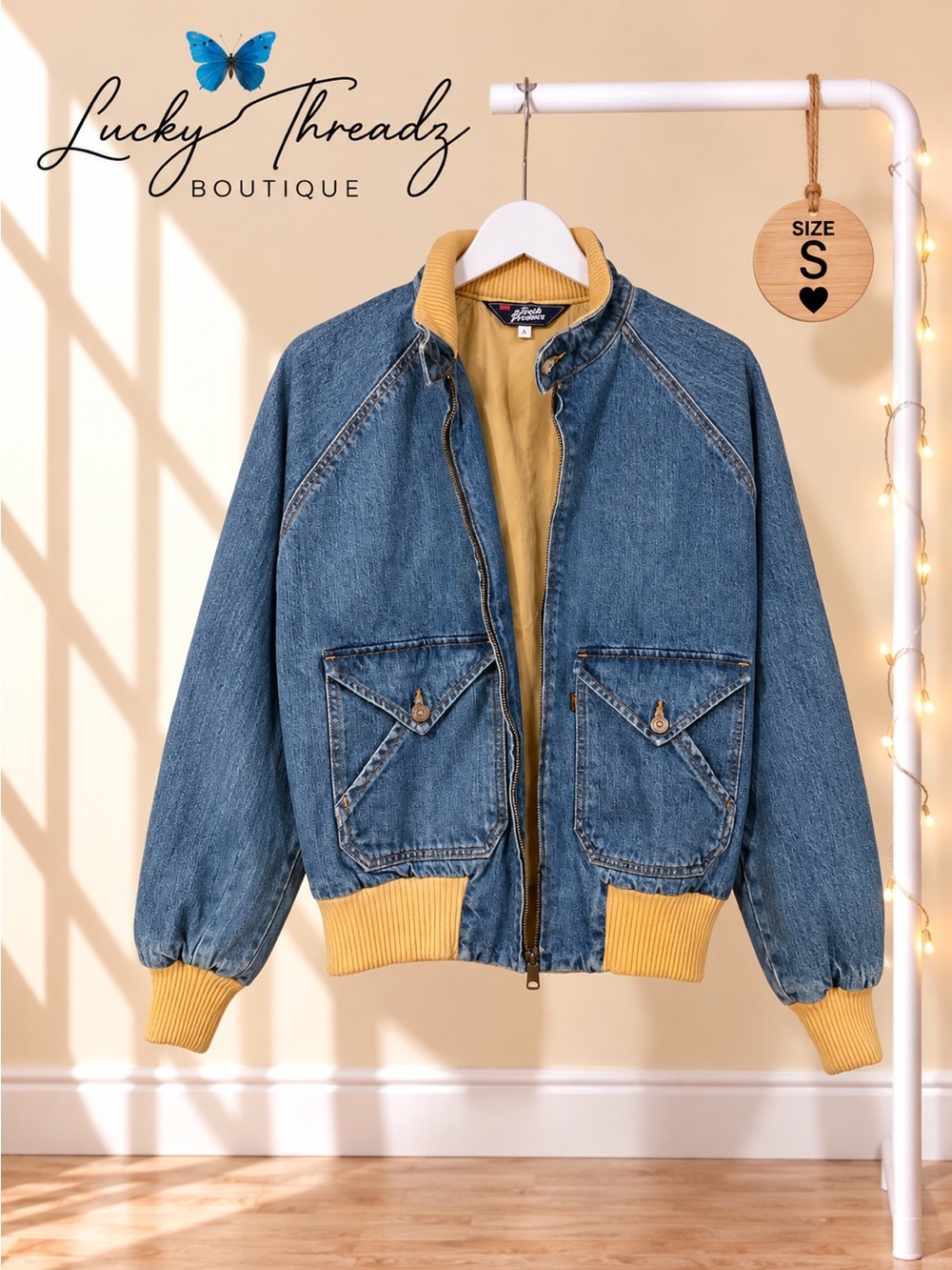 Levi’s LVC Fresh Produce Denim Bomber Jacket 70s Women’s S